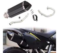 Motorbike exhaust Motorcycle Accessories Muffler Pipe Exhaust Silencer Tube Slip Ons Exhaust Front Midddle Link Pipe For SUZUKI DR-Z400 DR-Z400S 2000-2022 2002 2003 2004 2005(Black- Silver)