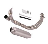 Motorbike exhaust Motorcycle Accessories Muffler Slip On Exhaust Carbon Fiber Muffler Exhaust Pipe Silencer For Y-AMAHA MT-07 XSR 700 2014-2020 2015 2016 2017 2018 2019(Chrome)