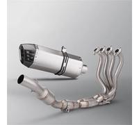 Motorbike exhaust Motorcycle Exhaust Front Link Pipe With Double Oxygen Sensor For KAWASAKI ZX6R ZX636 ZX-6R 2009-2016 2017 2018 2019(Silver)