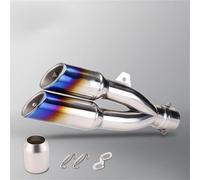 Motorbike exhaust Motorcycle Exhaust Pipe Modified Motorbike 51mm Muffler For KAWASAKI For Ninja250 Z400 For Y-AMAHA R3 R6 Mt07 09(Blue)