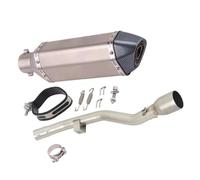 Motorbike exhaust Motorcycle Exhaust Pipe Muffler Silencer Pipe Exhaust Removable Muffler With Middle LinK Pipe For Y-AMAHA WR125R WR125X 2009-2017 2010 2011 2012 2013 2014(Chrome)