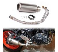 Motorbike exhaust Motorcycle Exhaust Silencer Stainless Steel Exhaust Carbon Fiber Front Link Pipe Muffler Accessories For Y-AMAHA YZF-R3 2015-2021 2020 2019 2018 2017 2016(Chrome)