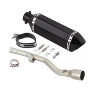 Motorbike exhaust Motorcycle Exhaust Silencer Stainless Steel Exhaust Removable Muffler With Middle LinK Pipe For Y-AMAHA WR125 R WR125 X 2009-2017 2016 2015 2014 2013(Black- Silver)