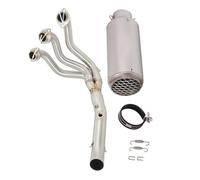 Motorbike exhaust Motorcycle Exhaust Stainless Steel/Carbon Fiber Exhaust Front Link Pipe Muffler For Y-AMAHA MT09 Tracer 900GT 2015-2020 2019 2018 2017 2016(Chrome)