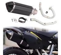 Motorbike exhaust Motorcycle Muffler Silencer Pipe Exhaust Pipe Slip-On Exhaust Front Midddle Link Pipe For SUZUKI DR-Z400E DR-Z400SE 2000-2022 2021 2020 2019 2018 2017 2016(Black- Silver)