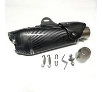 Motorbike exhaust Motorcycle Silencer Stainless Steel Exhaust Muffler Pipe For Y-AMAHA R3 MT-09 For KAWASAKI For NINJA400 Z1000(Black- Silver)