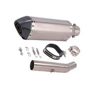 Motorbike exhaust Motorcycle Slip Ons Muffler Silencer Stainless Steel Exhaust Mid Link Pipe Removable Muffler Accessories For Y-AMAHA Tricker XG250 XT250 2004-2008 2007 2006 2005(Chrome-Black)