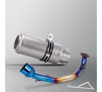 Motorbike Exhaust Pipe Motorcycle Slip On Exhaust Pipe For YA&MAHA GY6 GY 6 125 150 125CC 150CC E&scape Muffler Front Link Tube With Bracket 51mm Connection Silencer Tube(Color 10)