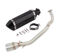 Motorbike exhaust Slip On For Y-AMAHA Cygnus Gryphus 125cc Motorcycle Exhaust Front Link Pipe Muffler With Reomvable Muffler(Black- Silver)