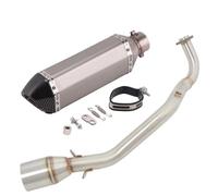 Motorbike exhaust Slip On For Y-AMAHA Cygnus Gryphus 125cc Motorcycle Exhaust Front Link Pipe Muffler With Reomvable Muffler(Chrome Black)