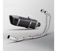 Motorbike exhaust Slip On For Y-AMAHA R3 R25 MT03 2015-2018 2019 2020 2021 2022 2023 2024 Motorcycle Muffler Front Mid Link Pipe Thickening Tube(Black- Silver)