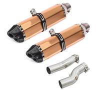Motorbike exhaust Slip On Motorcycle Exhaust Mid Link Pipe Double Holes Muffler For Suzuki For Hayabusa GSXR1300 GSXR 1300 2021 2022 2023(Orange)