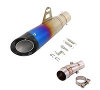 Motorbike exhaust Slip On Motorcycle Exhaust Middle Link Pipe Connect 51mm Muffler For Kawasaki Z250 Z300 For Ninja250 For Ninja300 2008-2015 2016 2017(Multi-colored)