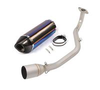 Motorbike exhaust Titanium Alloy For Y-AMAHA CYGNUS 125CC GRYPHUS 125 BWS125 Motorcycle Exhaust Carbon Link Pipe Connect Muffler(Blue)