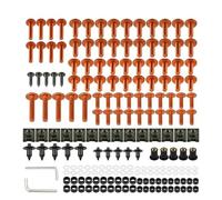 Motorbike Fairing Bolt Kit Body Screws Motorcycle Fairing Fastener Clips For YA&MAHA YZF R7 R6 R1M R3 R1 R1S R125 600R Windscreen Bodywork Screws Bolt Nut Kits Windscreen Clips(Orange)