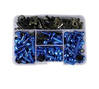 Motorbike Fairing Bolt Kit Motorcycle Fairing Fastener Clips Kit For Suzuki Bandit 1200 1250S GSF600S GS1000 Windscreen Bodywork Screws Bolts Nuts Kits Windscreen Screws Bolt Clips(Blue)