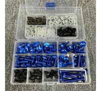 Motorbike Fairing Motorcycle Fairing Fastener Clips For YA&MAHA RD500 RG500 RG400 XJ6 R3 R25 Windscreen Screws Bolts & Nuts Kit Windscreen Bolt Clips(Blue)