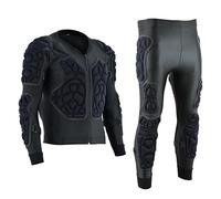 Motorbike Full Body Armour Suit MotorCycle Compression Spine Guard CE Approved Armors Protection Leggings Motocross Jacket Skiing Suit (Black, XXL)