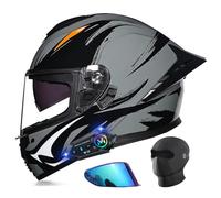 Motorbike Full Face Bluetooth Helmets, Adults Men Women ECE Approved Motorcycle Helmet Cool Rider Equipment, Lightweight Street Racing Touring Bike Rider Crash Helmets