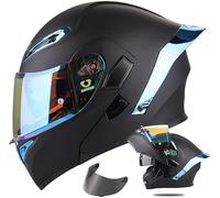 Motorbike Full Face Helmets, Integrated Motorcycle Helmet, ECE Approved Cool Rider Equipment Four Seasons Road Moped Street Racing Crash Helmet for Adults Men Women A5,S/(55~56cm)