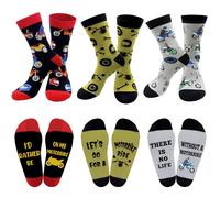 Motorbike Gifts for Men Unusual Mens Calf Socks Size 9-12 uk Multipack, Funny Motorbike Themed Gifts for Men Boys Socks, Christmas Birthday Presents Motorcycle Lovers Gift for Dad Husband Friends