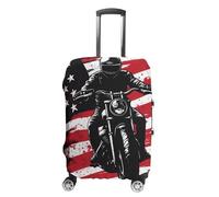 Motorbike Got Dirt U.S. Flag Luggage Covers for Suitcase M | Funny Travel Baggage Suitcase Cover Washable Protector 19-32 Inch