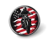 Motorbike Got Dirt U.S. Flag Round Lapel Pins Button Brooch Pin Badge Clothes Accessories for Men Women