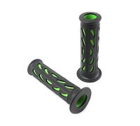 Motorbike Grips Handgrips Soft Silicone Rubber for 7/8" 22mm Handlebars (Black & Green)