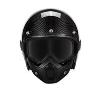 Motorbike Half Helmet Avce Goggles Carbon Fiber Open-Face Motorcycle Helmets ECEDOT Approved Portable Scooter Half Helmet for Adults Men Women Four Seasons D,XL:61-62CM