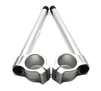 Motorbike Handle Bars Motorcycle Handlebar Universal Racing Adjustable Handle Bar CNC 31 32 33 35 37 39 41 43 45 48 50 51 MM Clip On Fork Handlebars(50mm-Silver)