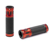 Motorbike Handlebar Hand Grips fits 22mm 7/8" bars - Dark Orange - Anodised Aluminium with Non Slip Rubber for Comfort