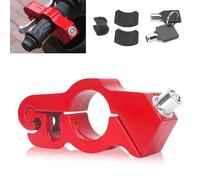 Motorbike Handlebar Lock, Motorcycle Throttle Grip Lock High Security Motorcycle Brake Accessories Aluminum Alloy Front Brake and Clutch Locks for Bicycle Scooter Moped ATV Anti-Theft (Red)