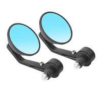 Motorbike Handlebar Mirror 1Pair 7/8" 22mm Motorcycle Round Rearview Handle Bar End Side Mirrors For Scooter Accessories Motorcycle Handlebar Mirror(2pcs Blue lens)