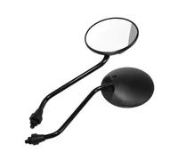 Motorbike Handlebar Mirror A Pair Black Motorcycle Scooter Mirrors Universal Motorbike Rear View Mirror 8mm Round Oval Convex Mirror For 22 25mm Handlebar