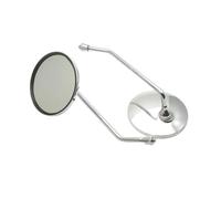 Motorbike Handlebar Mirror A Pair Ch&rome Motorcycle Scooter Mirrors Universal Motorbike Rear View Mirror 8mm 22mm 25mm handlebar Round Oval Convex Mirrors