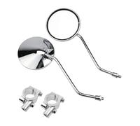 Motorbike Handlebar Mirror A Pair Motorcycle Scooter Mirrors Universal Rear View 8mm Round Oval Accessories Mirrors Motorcycle Rear(For 25mm handlebar)