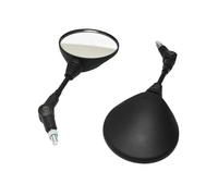 Motorbike Handlebar Mirror Motorcycle Mirror 10mm Side Mirror Black Aluminum Universal 360 Degree Adjustable Rotation Rearview Mirror Anti Fall Folding