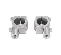 Motorbike Handlebar Risers 1 Pair 22mm Handlebar 10mm 8mm Thread Universal Motorcycle Mirror Mount Clamp Black Clamp Base(Chrome 10mm)