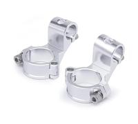 Motorbike Handlebar Risers 37 41 43 45 48 50mm 51mm 7/8" Universal CNC Motorcycle 1.5" Rised Handlebar Handle Bar Clip On Heads Clamps(Siver Riser 50MM)