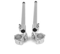 Motorbike Handlebar Risers 37 45 51 52 58mm Motorcycle Racing Riser Raised Higher Clipon Clip On Adjustable Handlebar Handle Bar Fork Clamp Handlebar Bar Risers(Sliver,52)