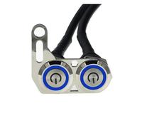 Motorbike Handlebar Switch Motorcycle Switches Engine ON-OFF Modified Switch For ATV E-bike Vehicle Double Control LED Waterproof Button(C)