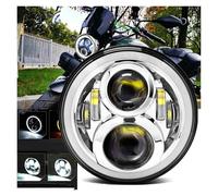 Motorbike Headlights Spotlights 7 Inch Headlight Round LED Projector For Cafe For Racer For Road For King For Softail Universal Motorcycle Accessories(60W Halo Headlight)