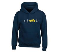 Motorbike Heartbeat Hoodie - Cool Biker Shirt Funny Biker Hoodie Gift Motorcycle Pull Over Chopper Bike Lovers Unisex Kids Adults Top(XL, Navy)