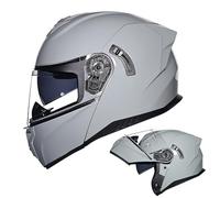 Motorbike Helmet Flip Up Helmet Adult Motorcycle Helmet Full Face Modular Motorcycle Helmet with Double Visor Crash Helmet, DOT Approved Helmet for Men and Women B1,XL/61~62cm