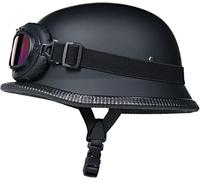 Motorbike Helmet German Style Half Helmet Skull Cap Adult Men Women Shell Helmet, DOT Approved Retro Face Helmet for Cruiser Scooter Chopper A3,M/(57~58cm)