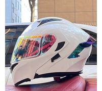 Motorbike Helmets ECE Certified Modular Motorcycle Helmets Flip Up Front Motorcycle Dual Visor Lightweight Practical Suitable for Boys Girls Kart Helmet Bicycle Helmet A,56-57 L