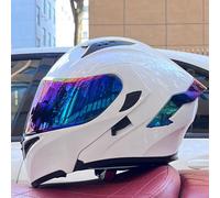 Motorbike Helmets ECE Certified Modular Motorcycle Helmets Flip Up Front Motorcycle Dual Visor Lightweight Practical Suitable for Boys Girls Kart Helmet Bicycle Helmet A1,58-59 XL