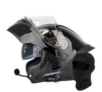 Motorbike helmets Flip Up Front Motorcycle Helmet Double Visor, ECE Approved Modular Bluetooth Helmet Full Face Helmet With Bluetooth Earphones For Men Women(Q,XXL(63~64cm))