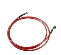 Motorbike Hoses 210/220/230/240cm M10 Hydraulic Brake Line Oil Hose Pipe Fitting 28° Stainless Steel for Motorcycle Motorcycle Brake line(Red 220cm)