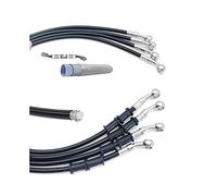 Motorbike Hoses Black 400 to 2200mm Hydraulic Brake Hose DOT Oil Pipe Line Braided Cable 10mm Banjo for Motorcycle Brake line(1400MM)